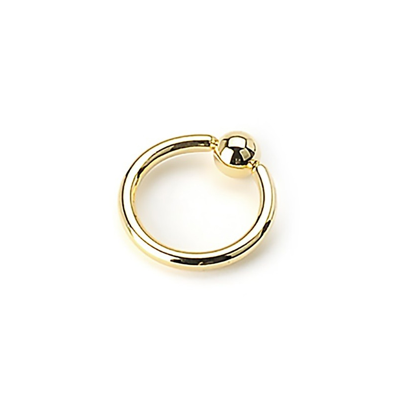 Piercing anneau 1.2 mm en titane doré de couleur or avec bille 3 mm Piercing anneau 1.2 mm en titane doré de couleur or avec bille 3 mm