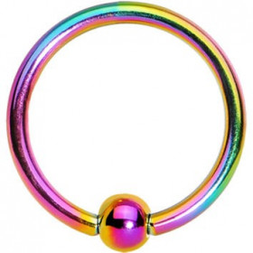 Piercing anneau 1.2 mm en titane anodisé fioul de couleur essence avec bille 3 mm pour cartilage et hélix