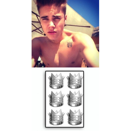 Justin Bieber tattoos temporaires Couronne