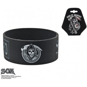 Bracelet noir et gris pour homme en silicone marque Sons of Anarchy inscription Samcro