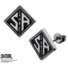 Boucle d'oreille homme forme carré marque Sons of Anarchy en acier chirurgical bijou moratd