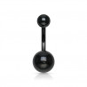 Piercing nombril double bille en titane blackline de couleur noir