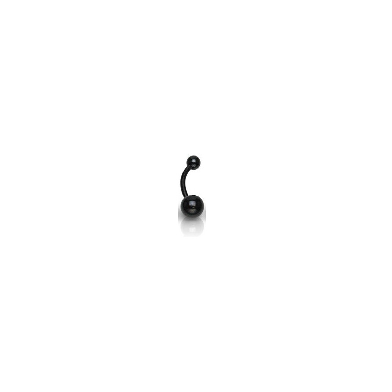 Piercing nombril double bille titane noir Tarawa Piercing