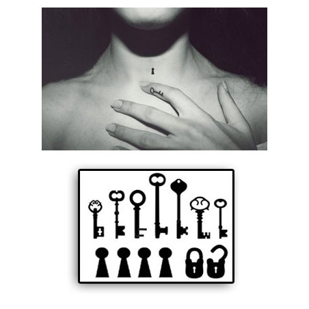 Tatouages Temporaires Clef et Serrure