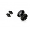 Piercing oreille faux plug noir logo phrase lets fuck pas cher