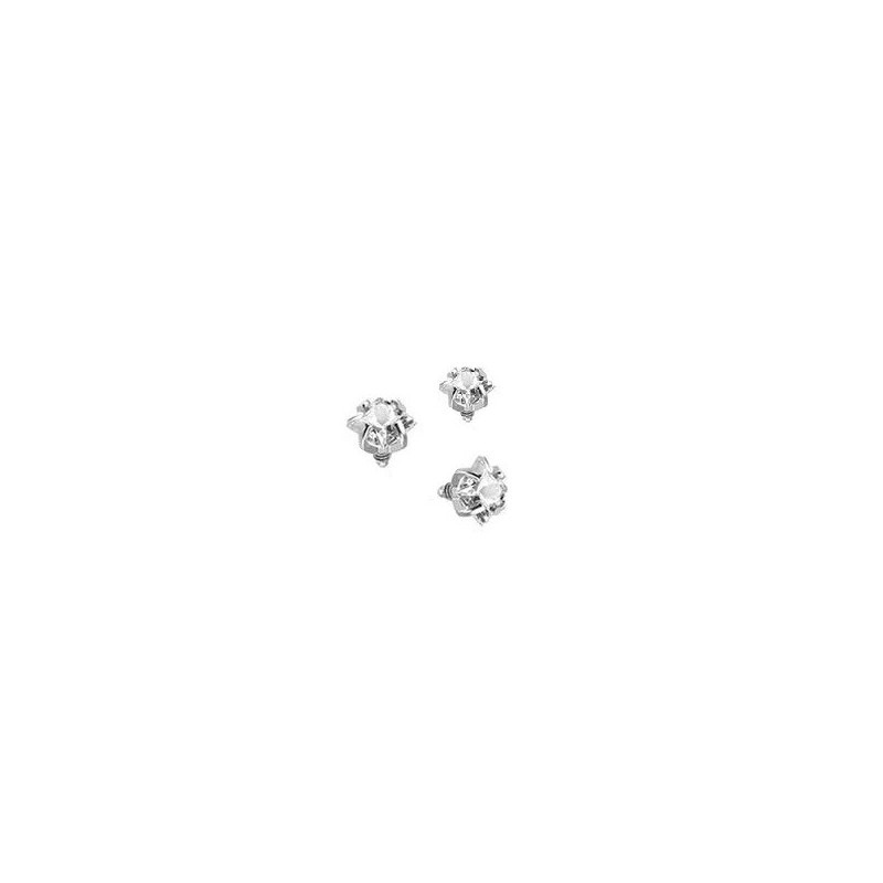 Piercing embout pour microdermal cristal forme carré couleur blanc diamant