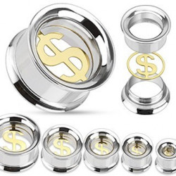 Lot 8 Tunnels/plugs Oreille Acier Chirurgical Avec Strass - Jauges 4mm à 25mm, Piercing écarteur Unisexe