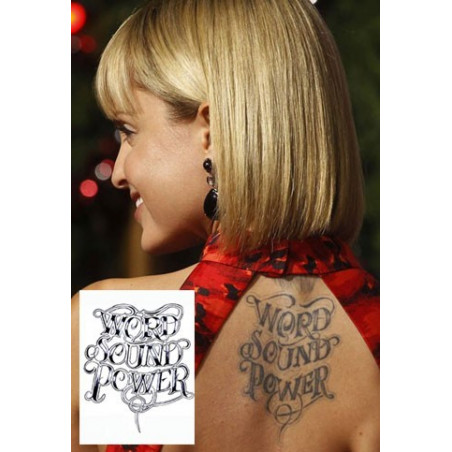 Mena Suvari Tattoo Word Sound Power