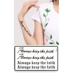 Tatouages Temporaires Lettres Always keep the Faith 