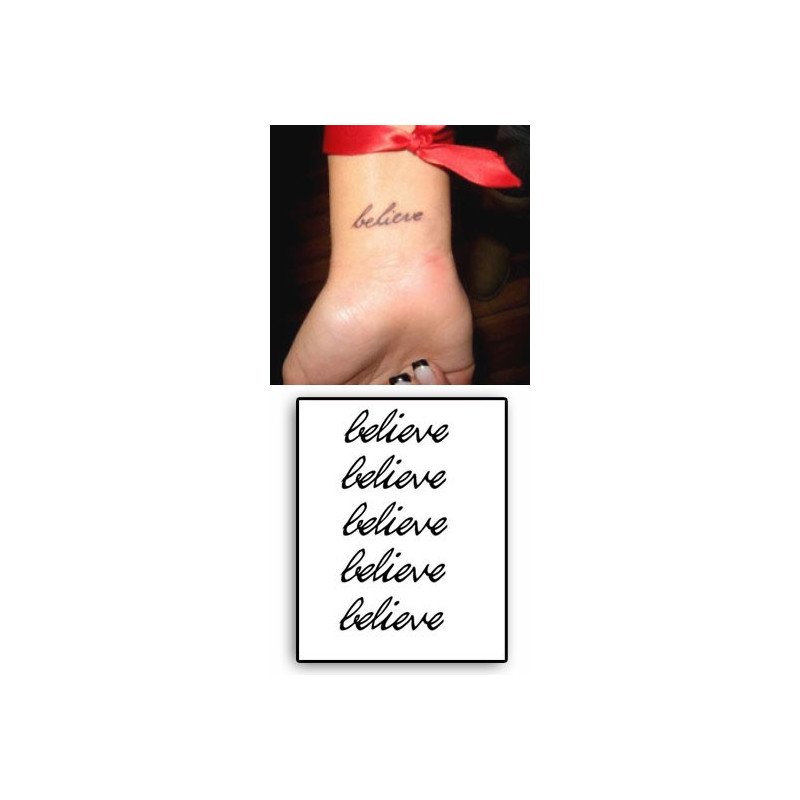 Tatouages Temporaires Lettres Beleive