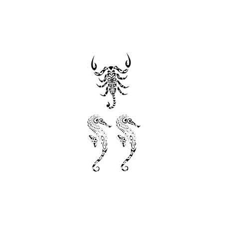 Tatouage Scorpion Hyppocampe Maori et Polynesien