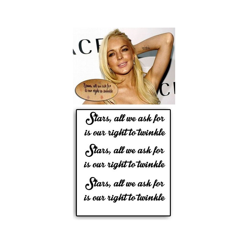 Lindsay Lohan tattoos Stars all we ask..