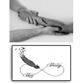 Tatouages Temporaires Phrase Stay Strong