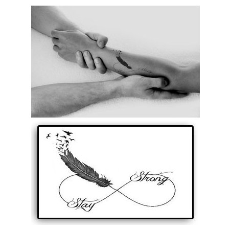 Tatouages Temporaires Phrase Stay Strong