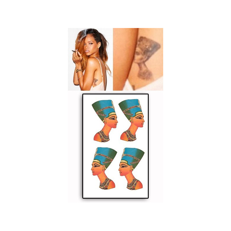 Rihanna tattoo temporaire NEFERTITI