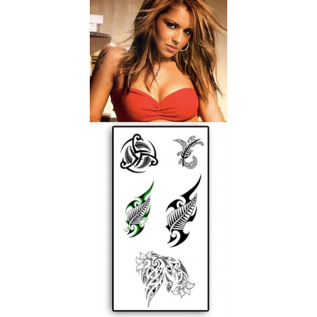 Tattoos temporaires Fern Maori Polynesiens