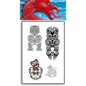 Tattoos temporaires Taniwha Maori Polynesiens