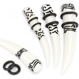 piercing ecarteur Expendeur Aztec en os noir et blanc