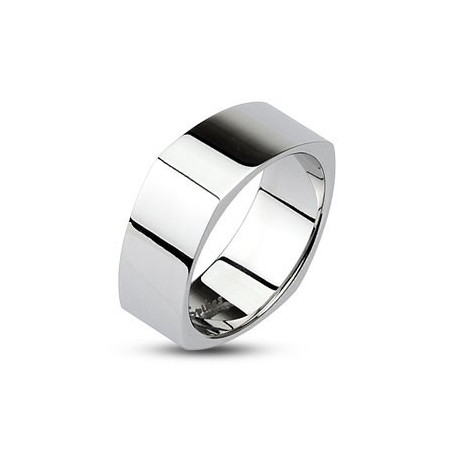 Bague homme en Acier inoxydable de 8mm de large 