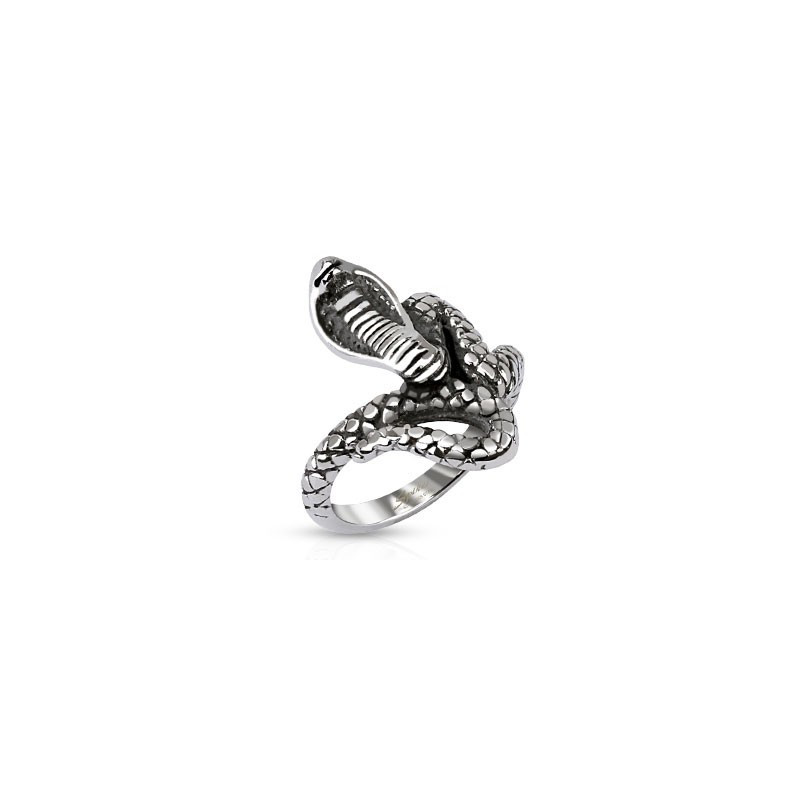 Bague femme Acier chirurgical inoxydable reptile Cobra Royal