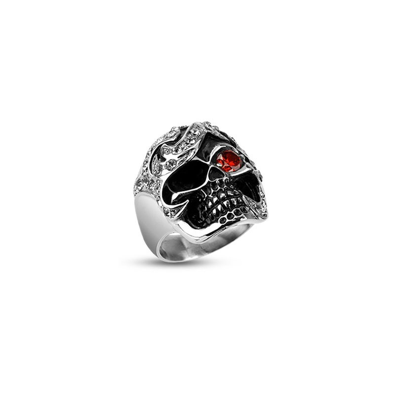 Bague homme Acier chirurgical skull le Tresor du Pirate tête de mort