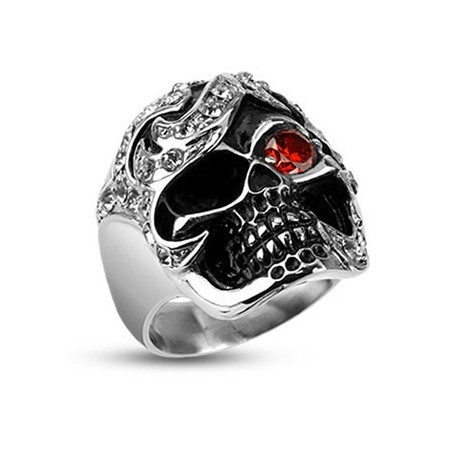 Bague homme Acier chirurgical skull le Tresor du Pirate tête de mort