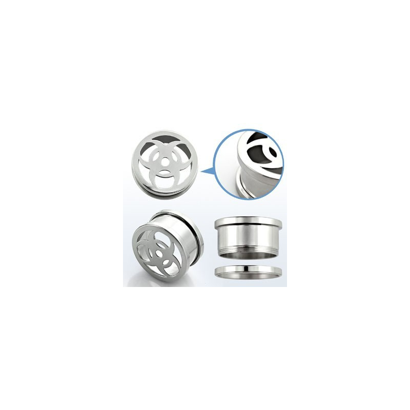 Piercing écarteur Tunnel lobe d'oreille en acier chirurgical inoxydable logo Biohazard Piercing écarteur Tunnel lobe d'oreille en acier chirurgical inoxydable logo Biohazard