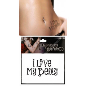 Tatouages Temporaires Lettres I love my belly