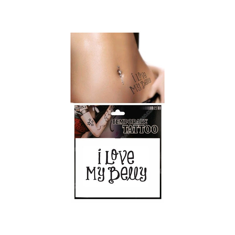 Tatouages Temporaires Lettres I love my belly