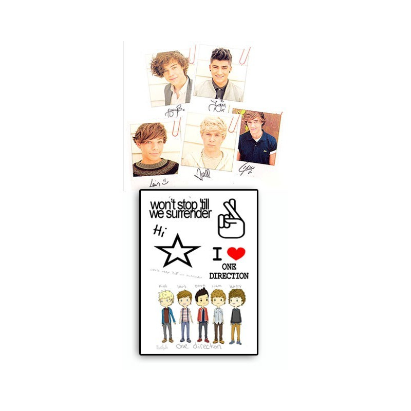 One Direction tattoos temporaires