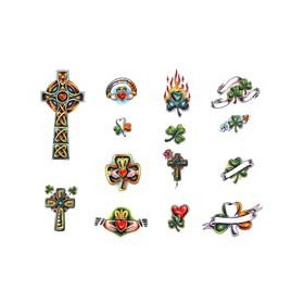 Tatouage autocollant croix trèfle
