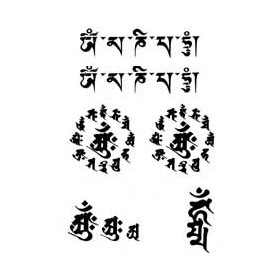 Tattoo Bouddha et mantra autocollant