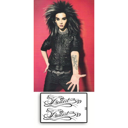 Bill Kaulitz Tokio Hotel Tatouage temporaire bras Freiheit 