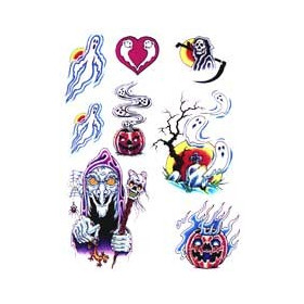 Tatouage Fantome et sorciere autocollant