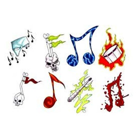 Tatouage Musique autocollant