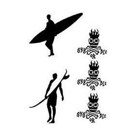Planche Tattoo autocollant Surf