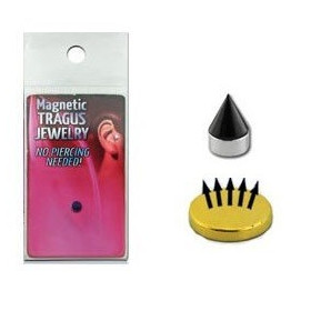 Faux piercing magnétique Spike pointe titane noir pour labret oreille et nez