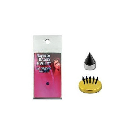 Faux piercing magnétique Spike pointe titane noir pour labret oreille et nez