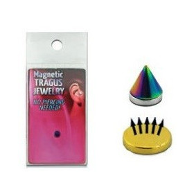 Faux piercing magnétique Spike couleur Fioul adaptable au nez a la lèvre au labret et aux oreilles