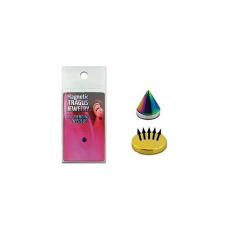 Faux piercing magnétique Spike couleur Fioul adaptable au nez a la lèvre au labret et aux oreilles