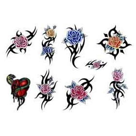 Tatouage Fleur Tribal autocollant