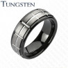 Bague anneau en tungsten noir pour homme bague haute resistance