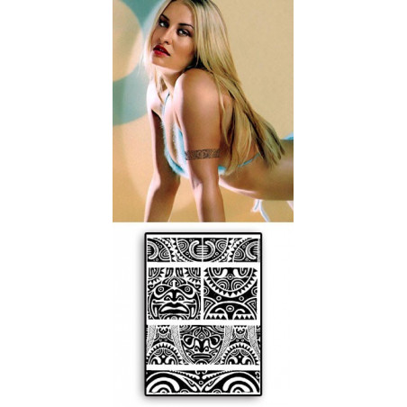 Tattoos temporaires bracelets TIKI Maori Polynesiens 