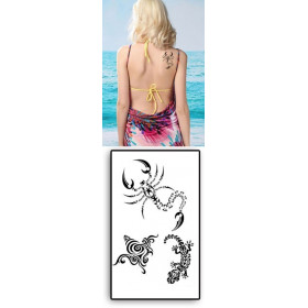 Tattoos temporaires Scorpion Gecko Maori Polynesiens