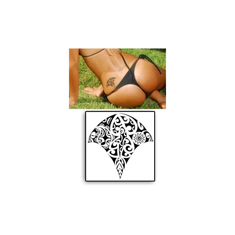 Tattoos temporaires Raie manta Maori Polynesiens