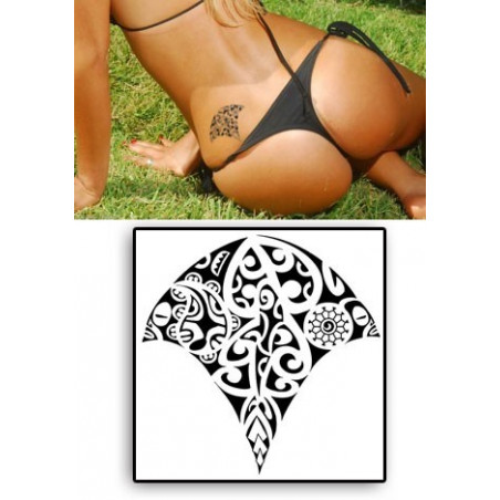 Tattoos temporaires Raie manta Maori Polynesiens