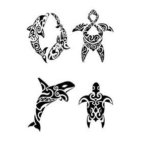 Tatouage Polynesien et Hawaien autocollant