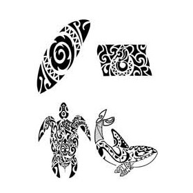 Tatouage Polynesien et Hawaien autocollant