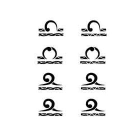 Tatouage Maori Alphabet autocollant