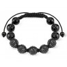 Bracelet noir 5 perle cristal noir et acier